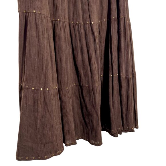 Brown Maxi Skirt Boho Gypsy Hippie Nature Forest Fairy Lagenlook Granola Size XL - Picture 12 of 12